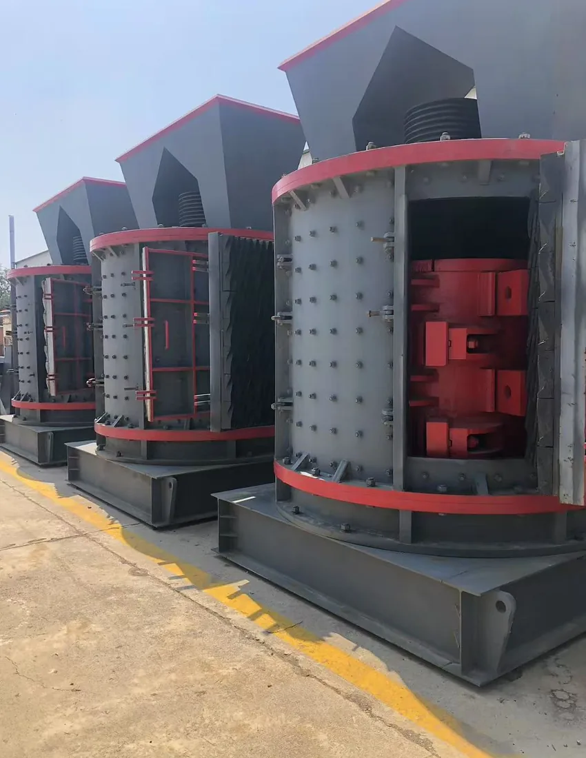 Open Cronus vertical shaft sand making machine showing the internal crushing chamber